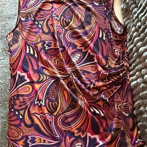Anne Klein Multicolor Paisley Sleeveless Blouse